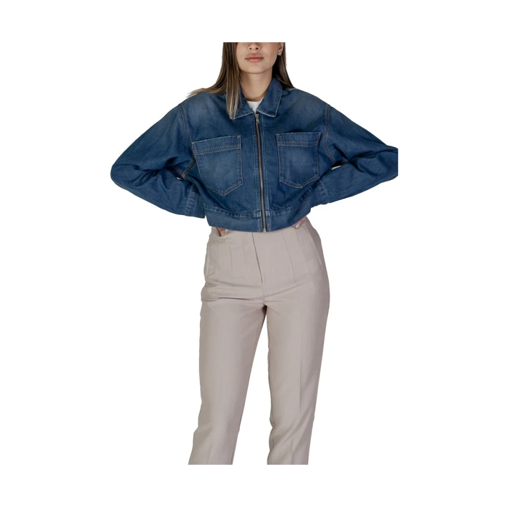 Replay Blauwe Katoenen Jas & Mantel Collectie Blue Dames