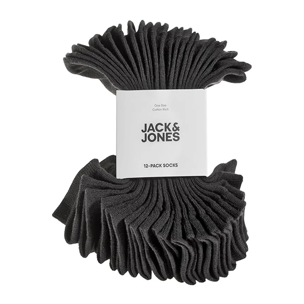 jack & jones 12 paar lage sokken Zwart Black Heren
