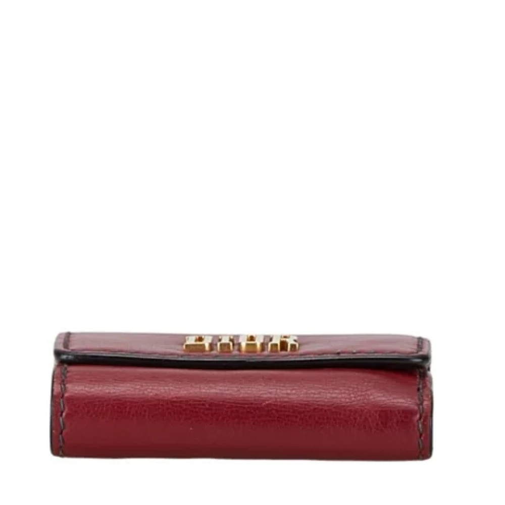 Dior Vintage Pre-owned Leather wallets Red Dames