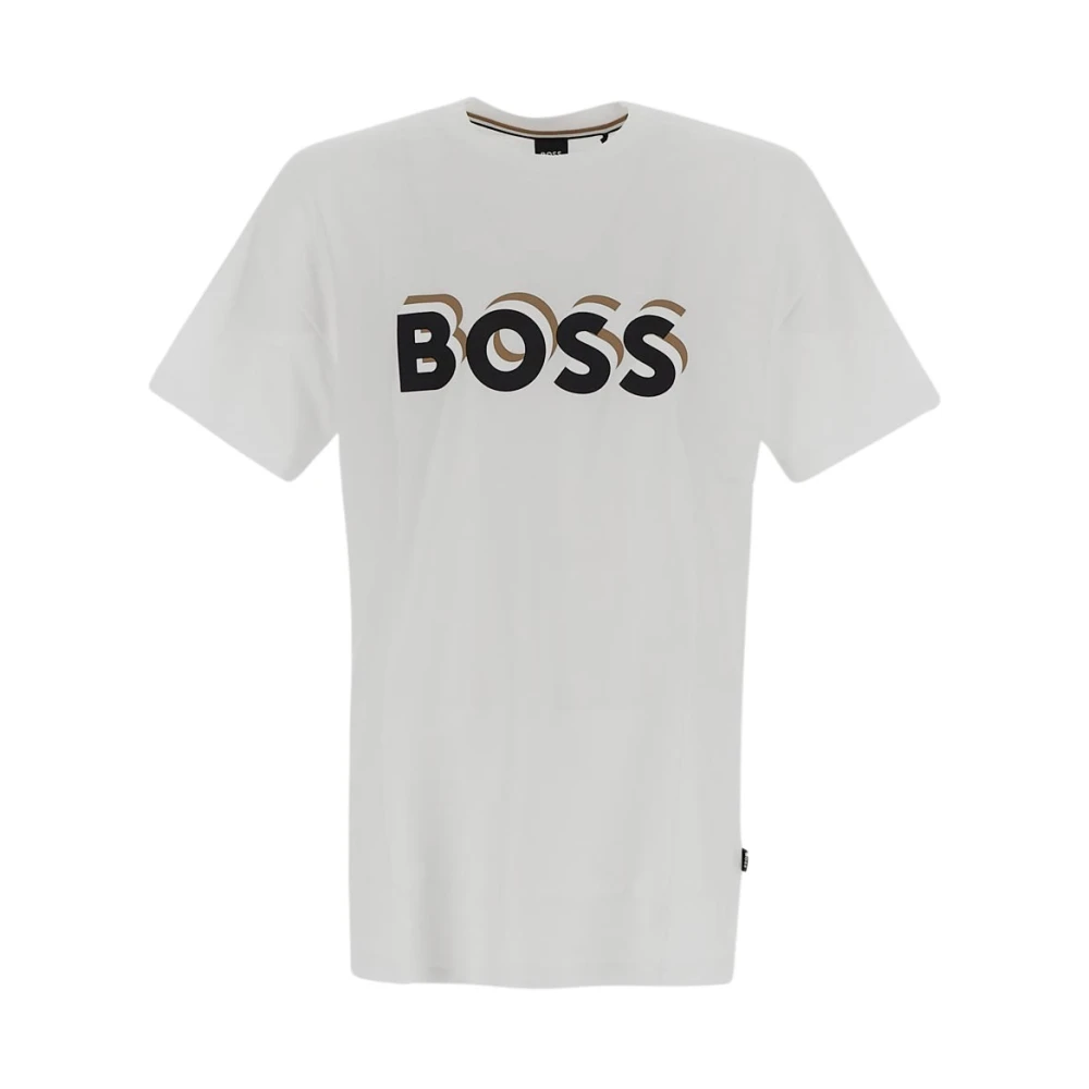 Hugo Boss Katoenen Boss Logo T-shirt White Heren