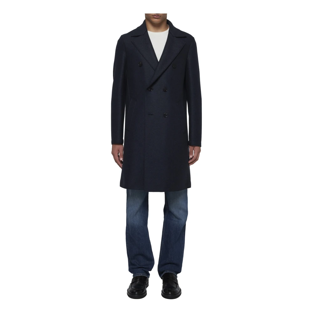 Harris Wharf London Blauwe Wollen Jassen Blue Heren