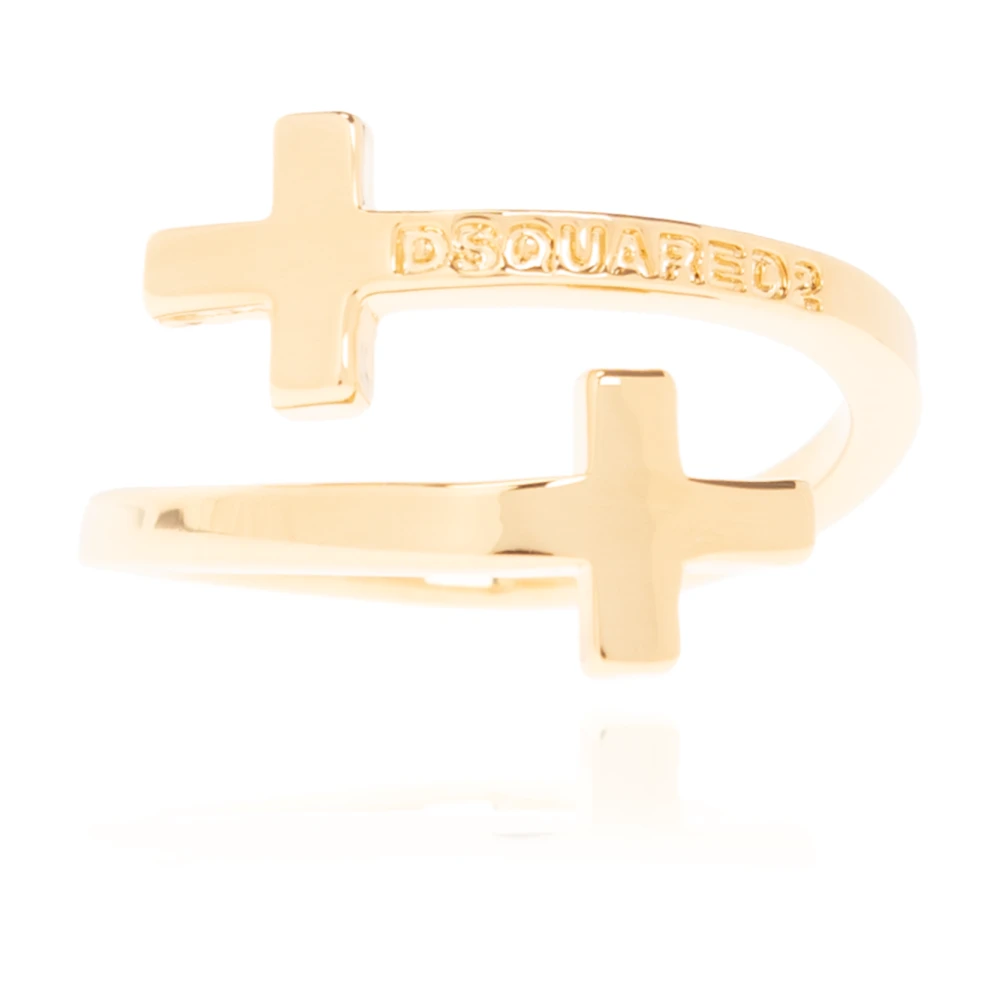 Dsquared2 Mannelijk Geel Accessoires Heren, L, Messing Ring