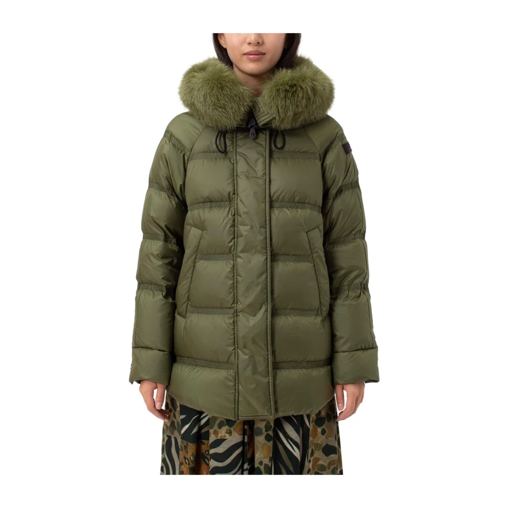 Peuterey Gewatteerde Polyester Parka Jas Green Dames