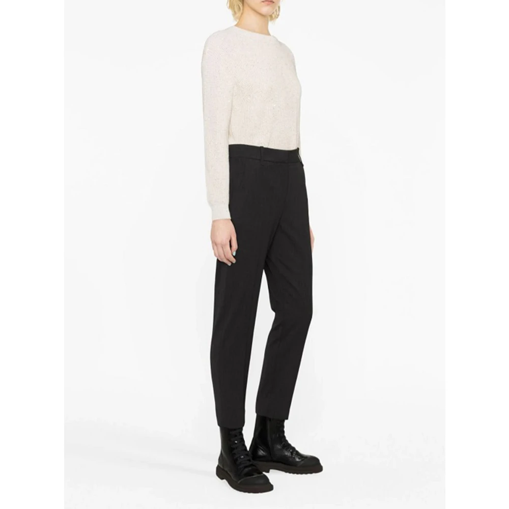 BRUNELLO CUCINELLI Antraciet Straight Leg Broek Gray Dames