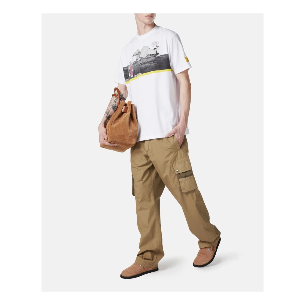 Iceberg Wit regular fit katoenen jersey T-shirt met logo White Heren