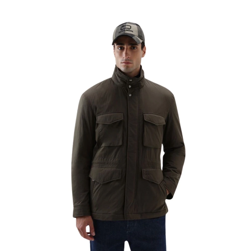 Woolrich Mörkgrön Ripstop Sherpa Field Jacka Green, Herr