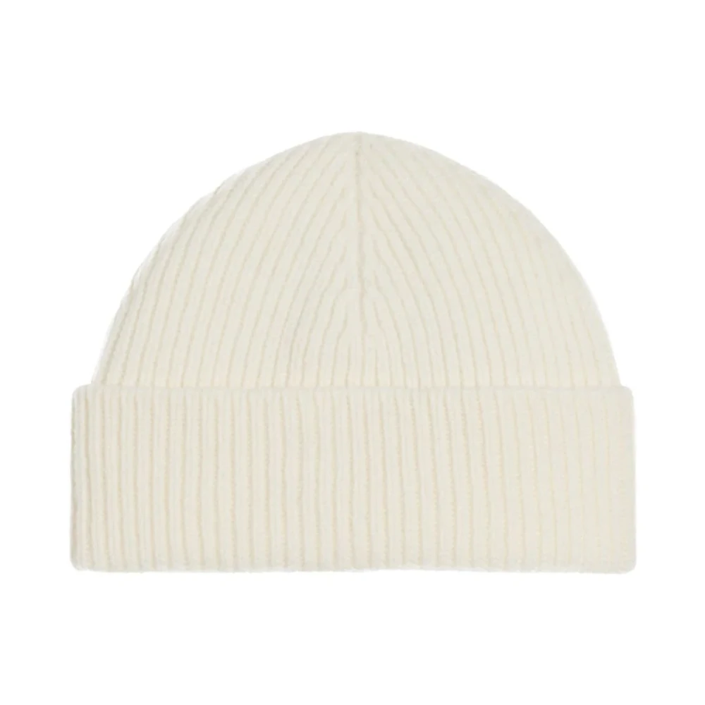 Ami Paris Geborduurde Logo Beanie Muts Beige Heren