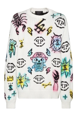Pullover Rundhals Tattoo Monogram