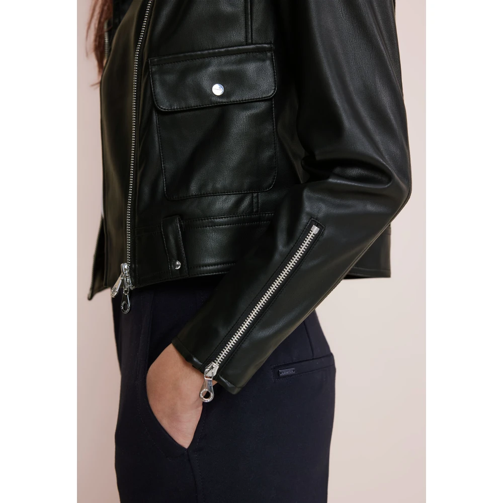 Street One Leather Jackets Black Dames