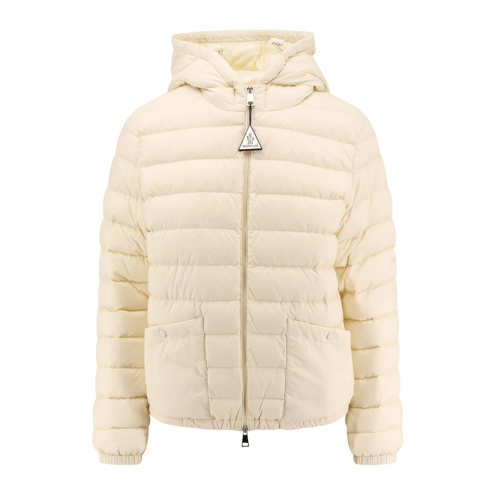 Moncler Hoodie met iconische patch Beige Dames