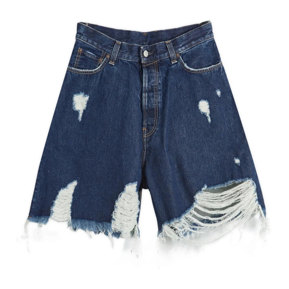 Acne Studios Versleten Denim Shorts Blue Dames