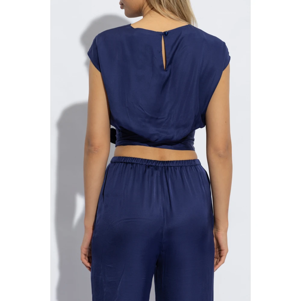 Diane Von Furstenberg Satin top Persephone Blue Dames