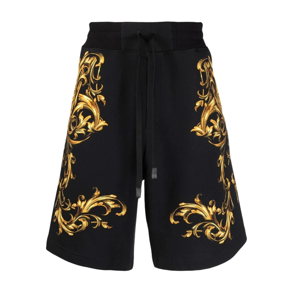 Versace Jeans Couture Zwarte Katoen Elastaan Shorts Multicolor Heren