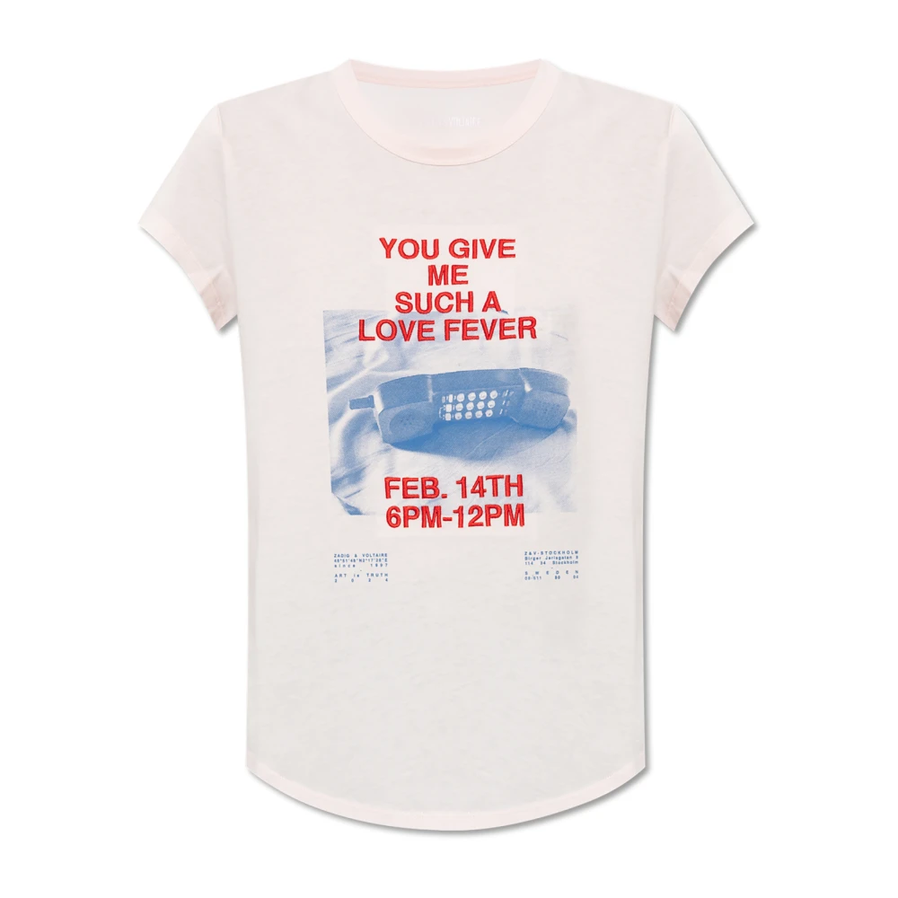 Zadig & Voltaire T-shirt met Woop-logo Pink Dames