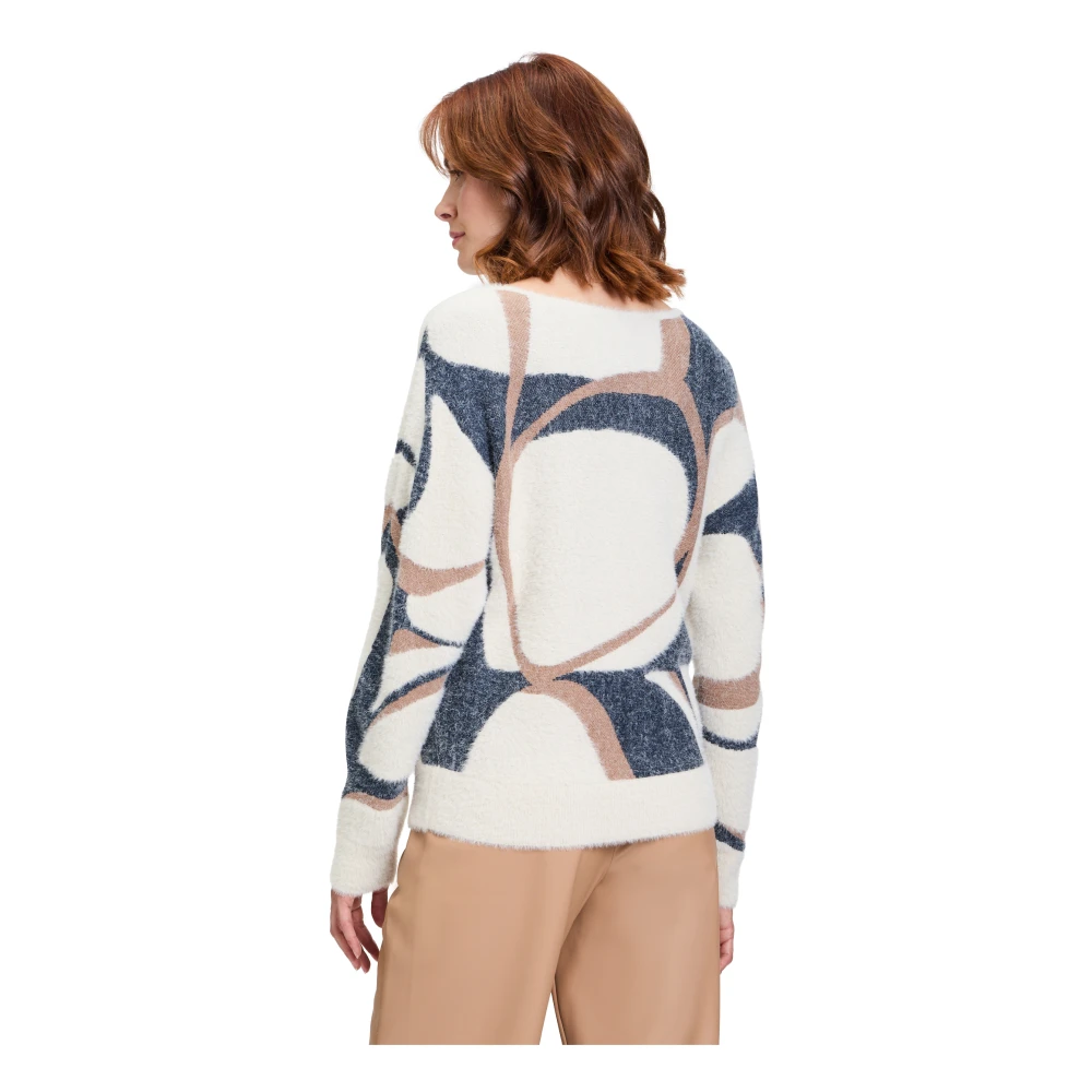 Betty & Co Gebreide trui met effectgaren Multicolor Dames