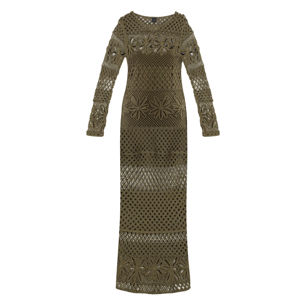 Pinko Green Knitted Dresses, Female, Xs, Ortles Dress