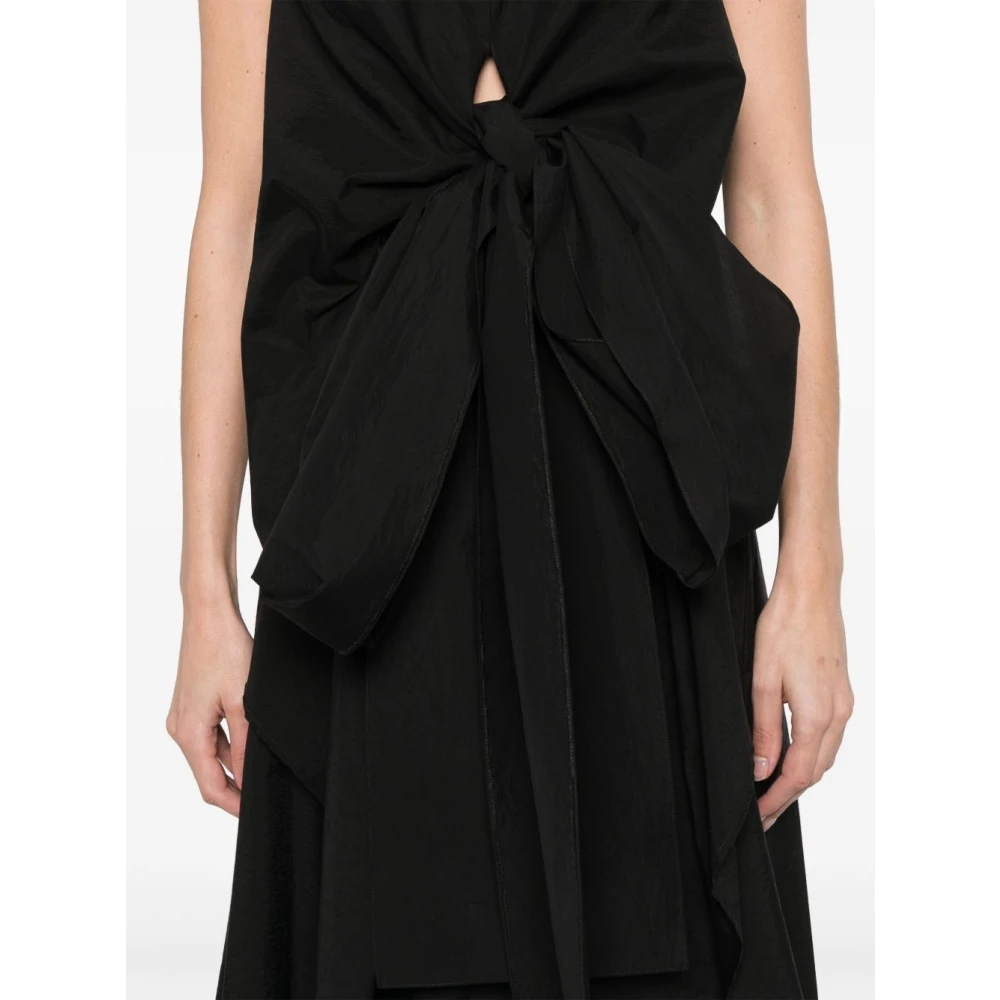 Fabiana Filippi Zwarte jurk met uitsnijdingen en gerimpelde details Black Dames