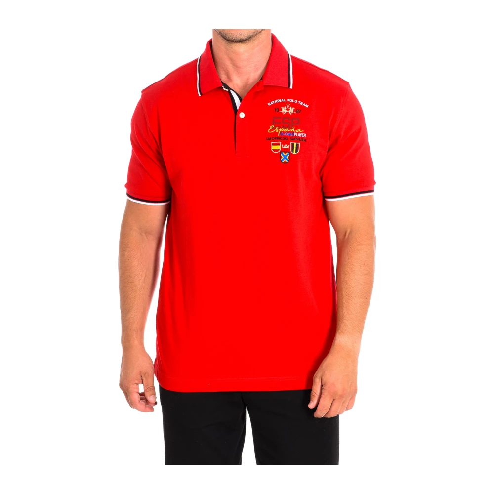La Martina Men's Red Polo Shirts, S, Short Sleeve Polo Shirt