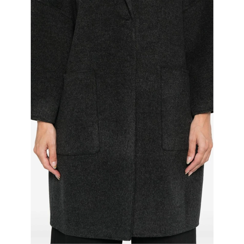 Semicouture Oversized Dubbel Doek Grijze Jas Gray Dames