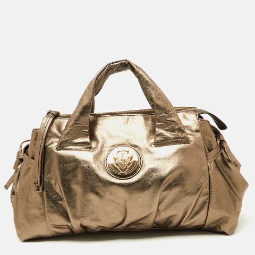 Gucci Vintage Pre-owned Leather totes Gray Dames