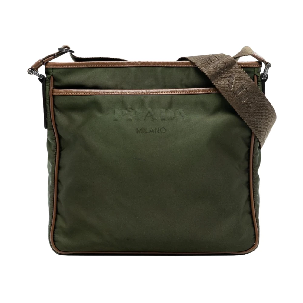 Prada Vintage Women's Green Vintage Cross Body Bags, One Size, Pre-Owned Textile Crossbody Bag