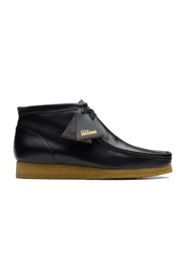 Svarta Wallabee Boots i Läder