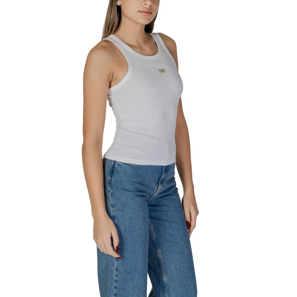 Calvin Klein Jeans Witte Katoenen Tops & T-shirt Dames Collectie White Dames