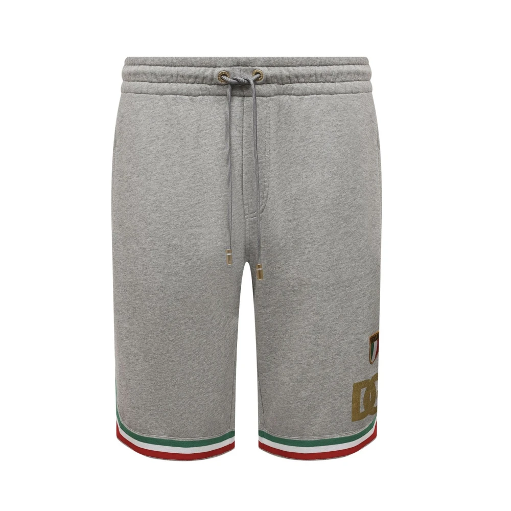 Dolce & Gabbana Grijze Katoenen Shorts met Elastische Taille Gray Heren