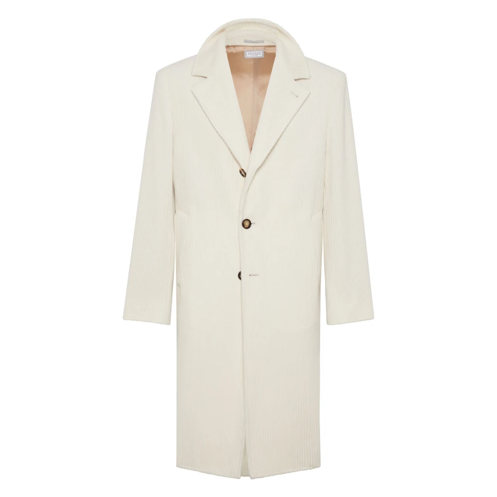 BRUNELLO CUCINELLI Elegante Wollen Jas Cqe69 Beige Heren