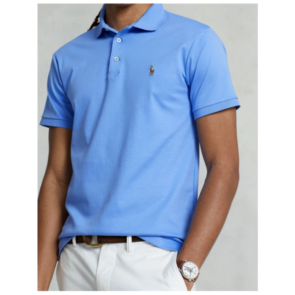 Polo Ralph Lauren Klassieke Slim Fit Pima Katoenen Polo Blue Heren