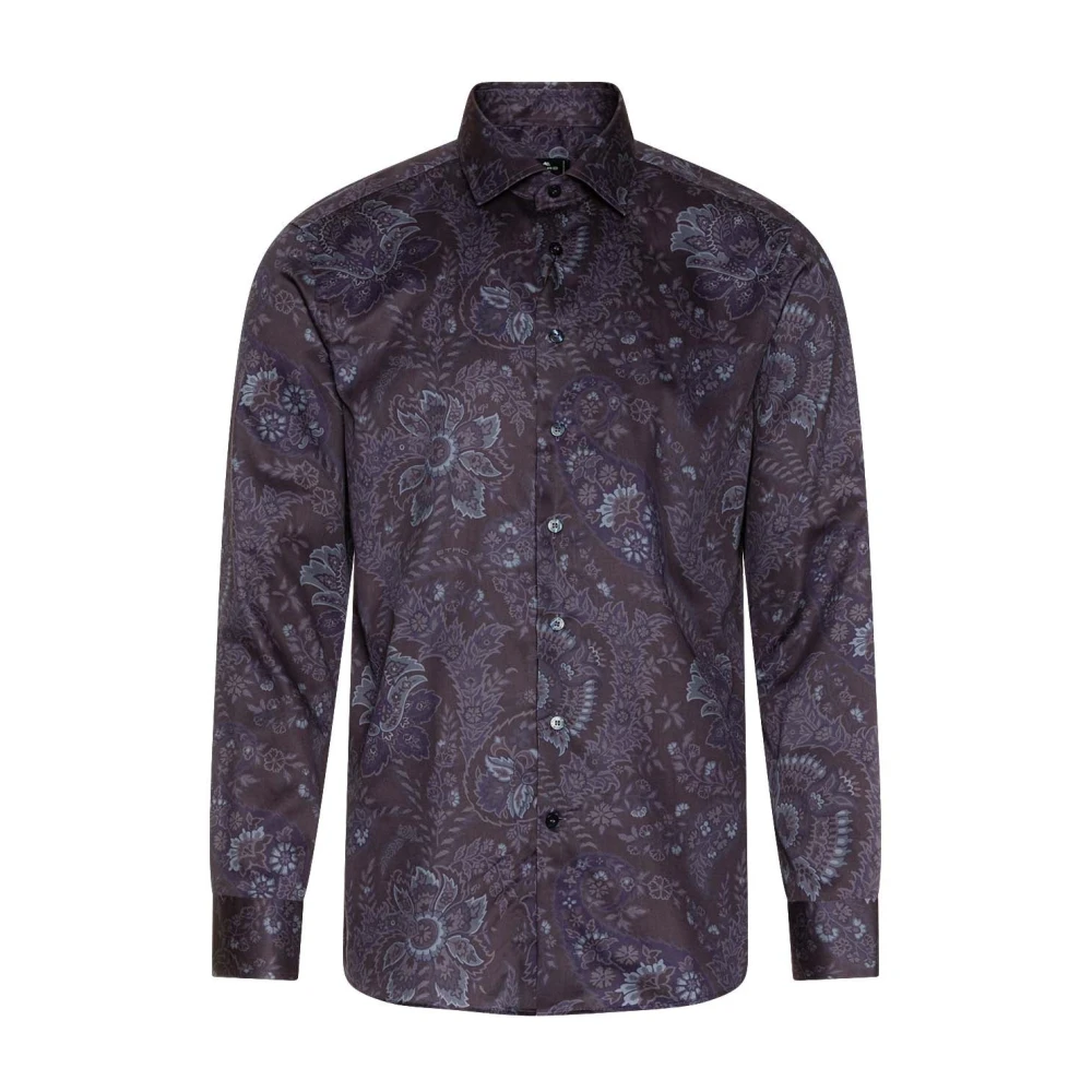 ETRO Casual Overhemd met Paisley Patroon Purple Heren