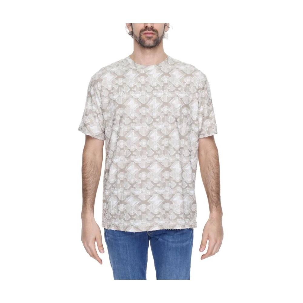 Antony Morato Men's Beige Textured T-Shirt Spring/Summer Collection - T-Shirts - 2XL- Tops