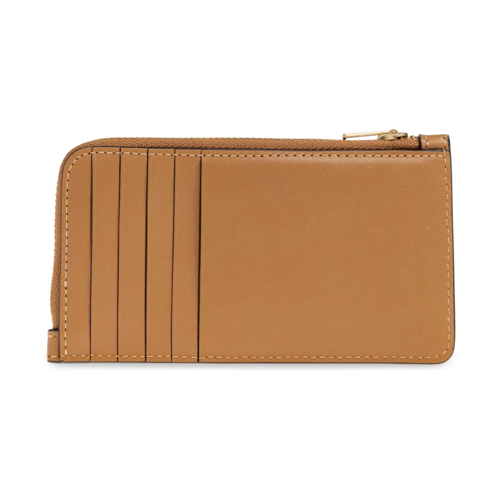 Coach Leren kaarthouder Beige Dames