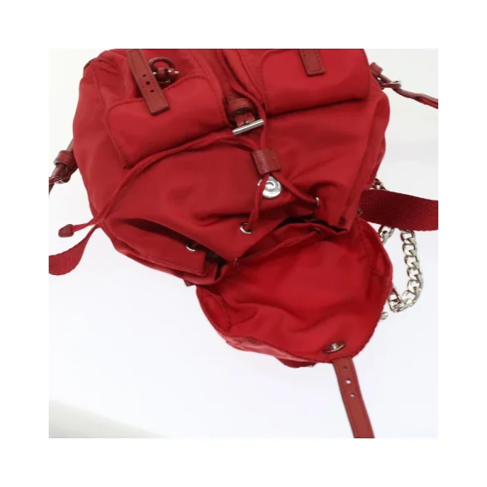 Prada Vintage Pre-owned Nylon backpacks Red Dames