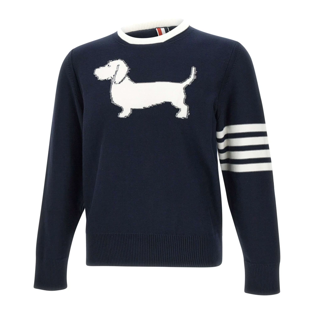 Thom Browne Omgekeerde Jersey Pullover Navy Blauw Blue Heren