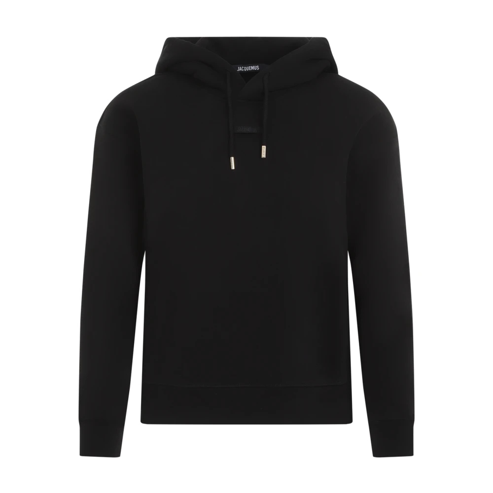 Jacquemus Zwarte Katoenen Hoodie Aw24 Black Dames