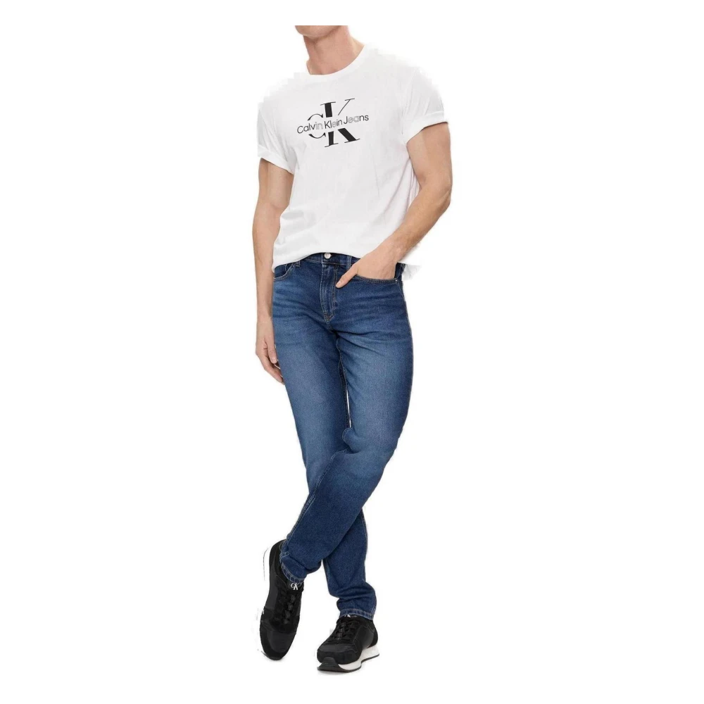 Calvin Klein Jeans Regenerative Cotton Outline T-Shirt White Heren