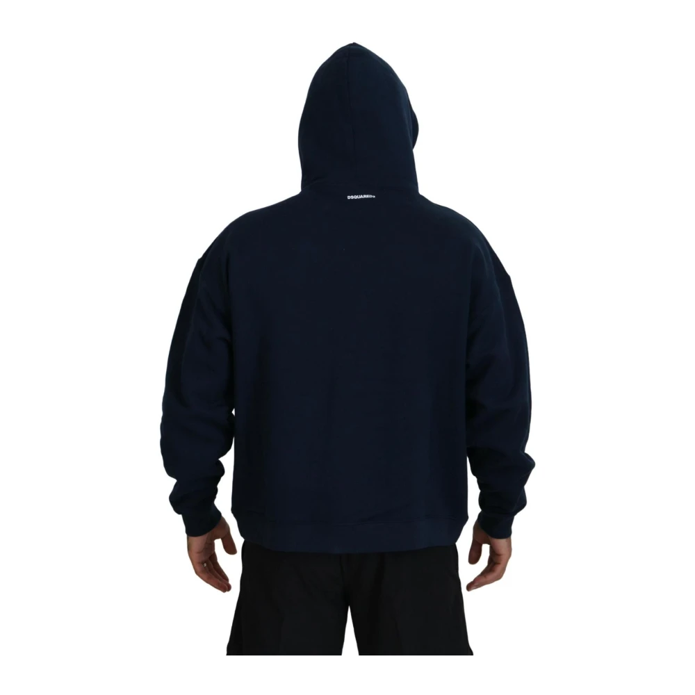 Dsquared2 Blauwe Katoenen Hoodie met Rits Blue Heren