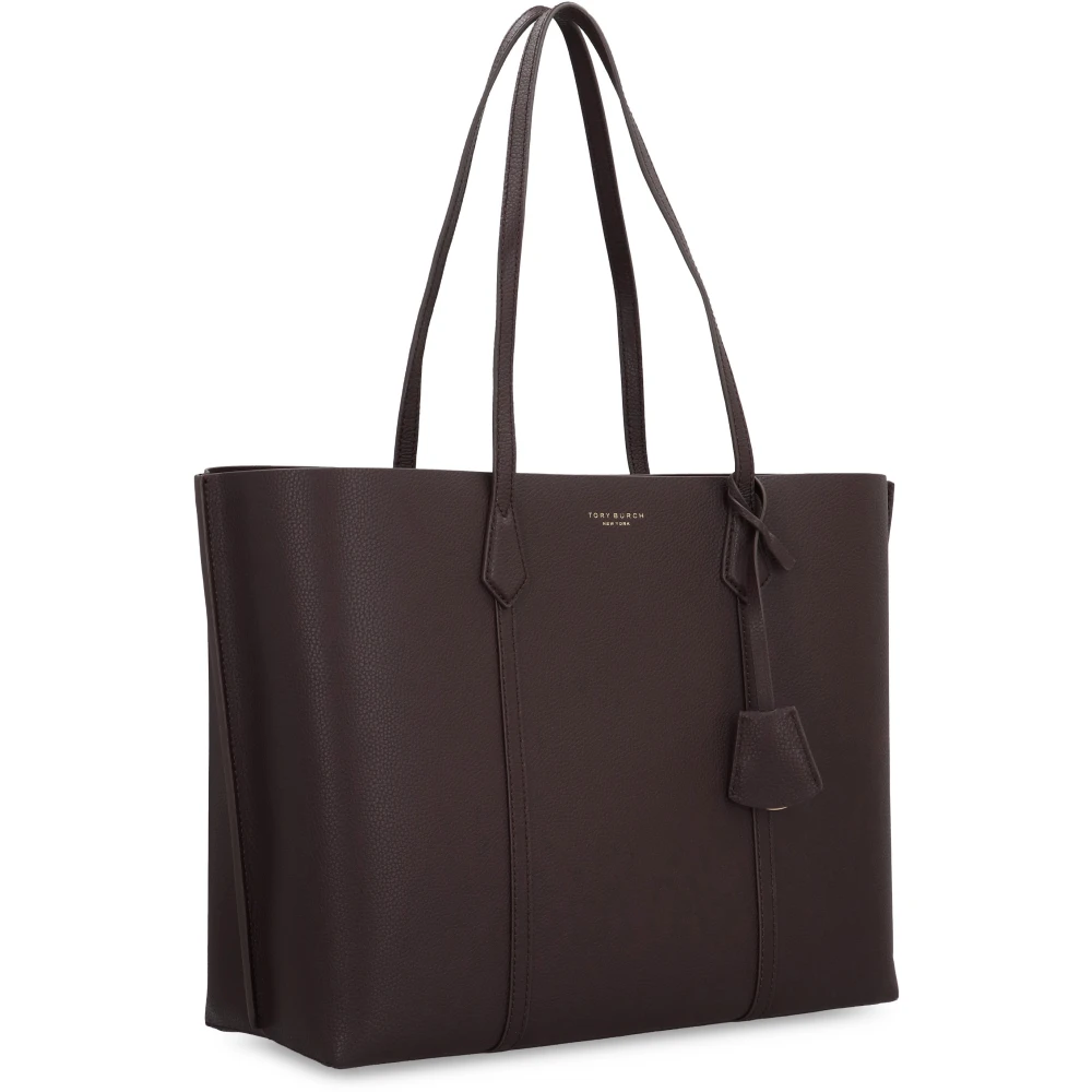 TORY BURCH Korrelig Leren Tote met Afneembare Bedel Red Dames