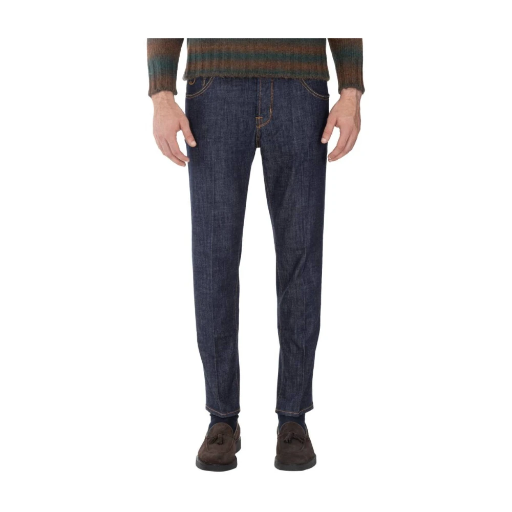 Jacob Cohën Slim Crop Carrot Broek Blue Heren