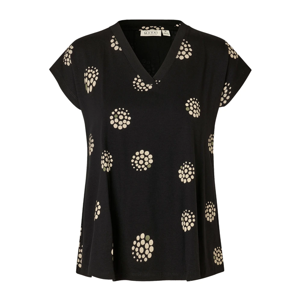 Masai Elegante Zwarte Jersey Top Maefa Blouse Black Dames