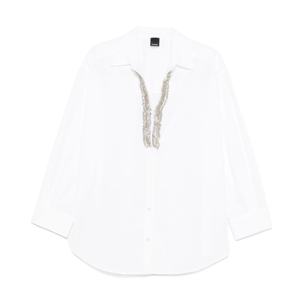 Pinko Women's White Button-Up Shirt Long Sleeves