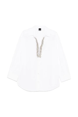 Vit Button-Up Skjorta Långärmad