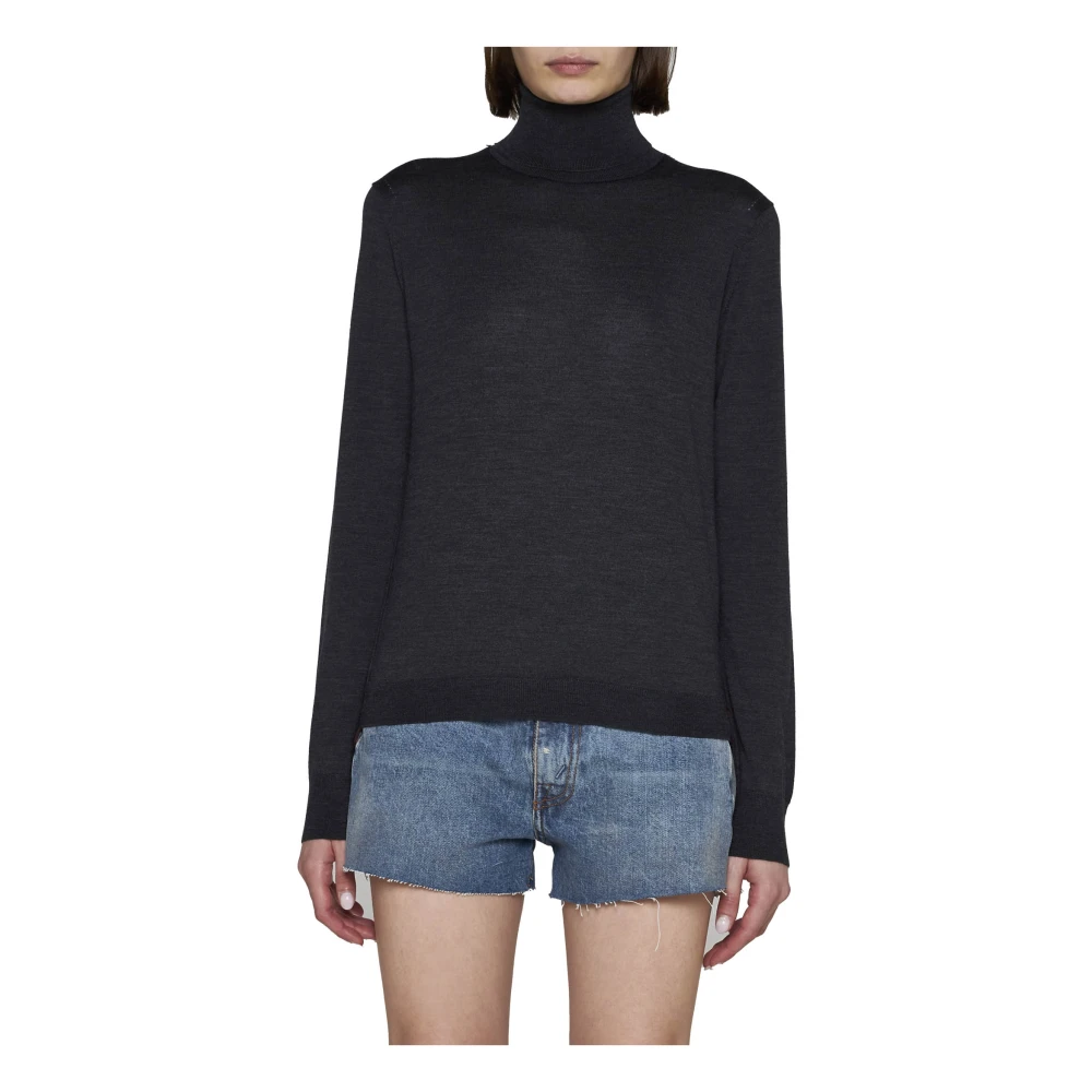 Maison Margiela Grijze Turtleneck Sweaters Gray Dames
