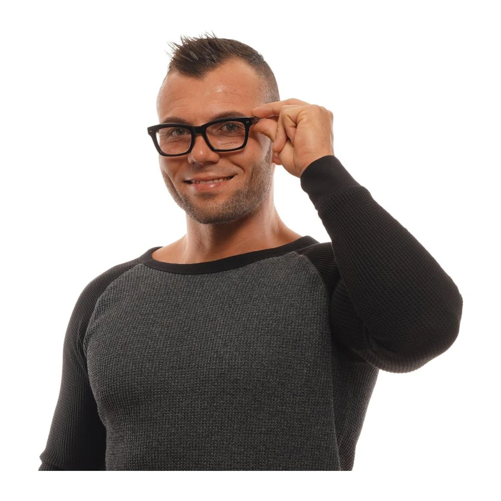Ermenegildo Zegna Zwarte Trapezium Optische Brillen met Veerscharnier Black Heren
