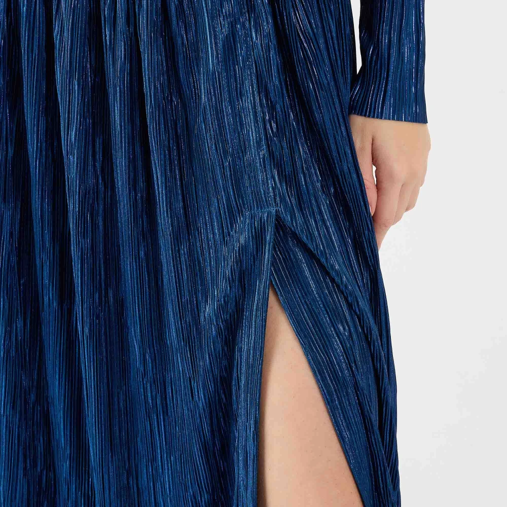 Sabina Musayev Metallic stof lange jurk Blue Dames