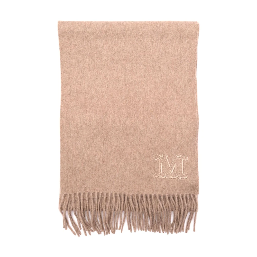 Max Mara Amandel Beige Franje Sjaal Rechthoekige Vorm Beige Dames