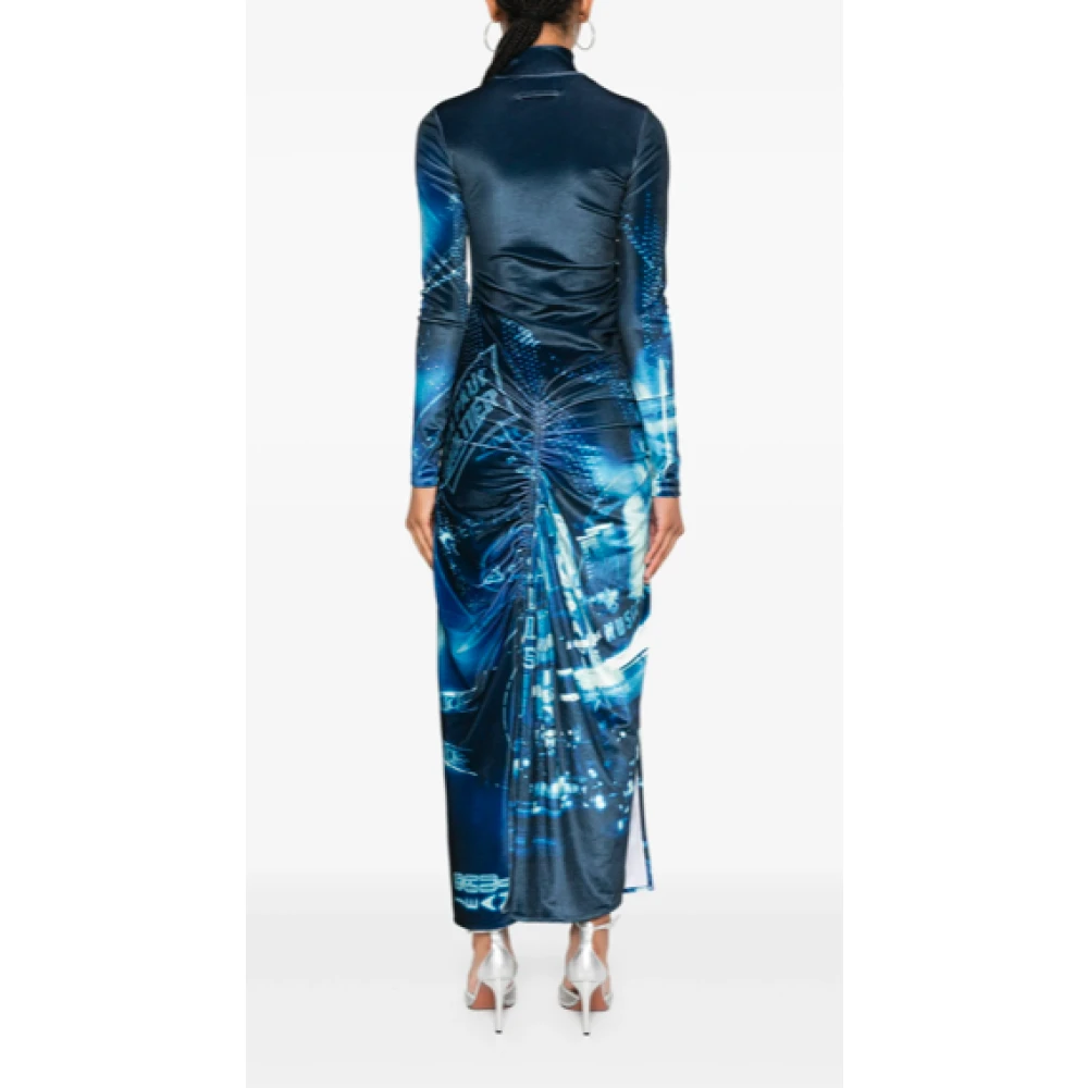 Jean Paul Gaultier Velvet Lange Jurk Pigalle Blue Dames