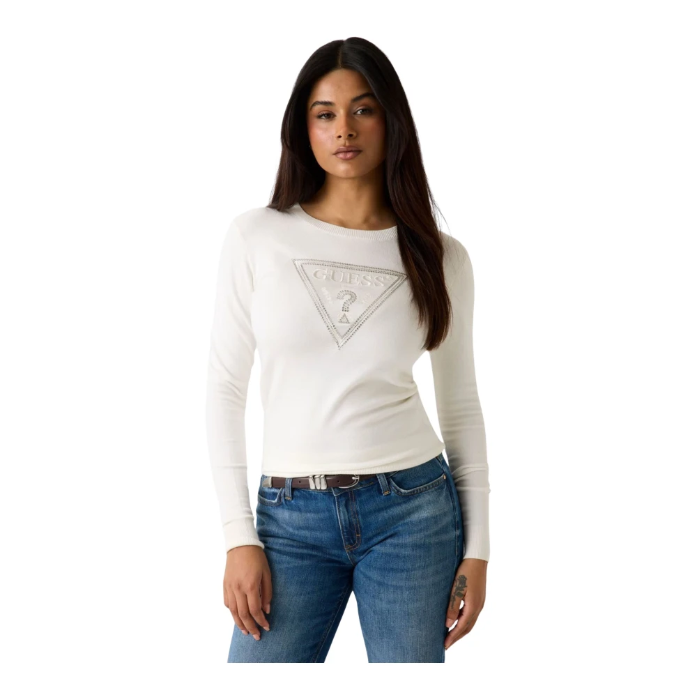 Guess , Damen, Strickwaren, Weiß, L