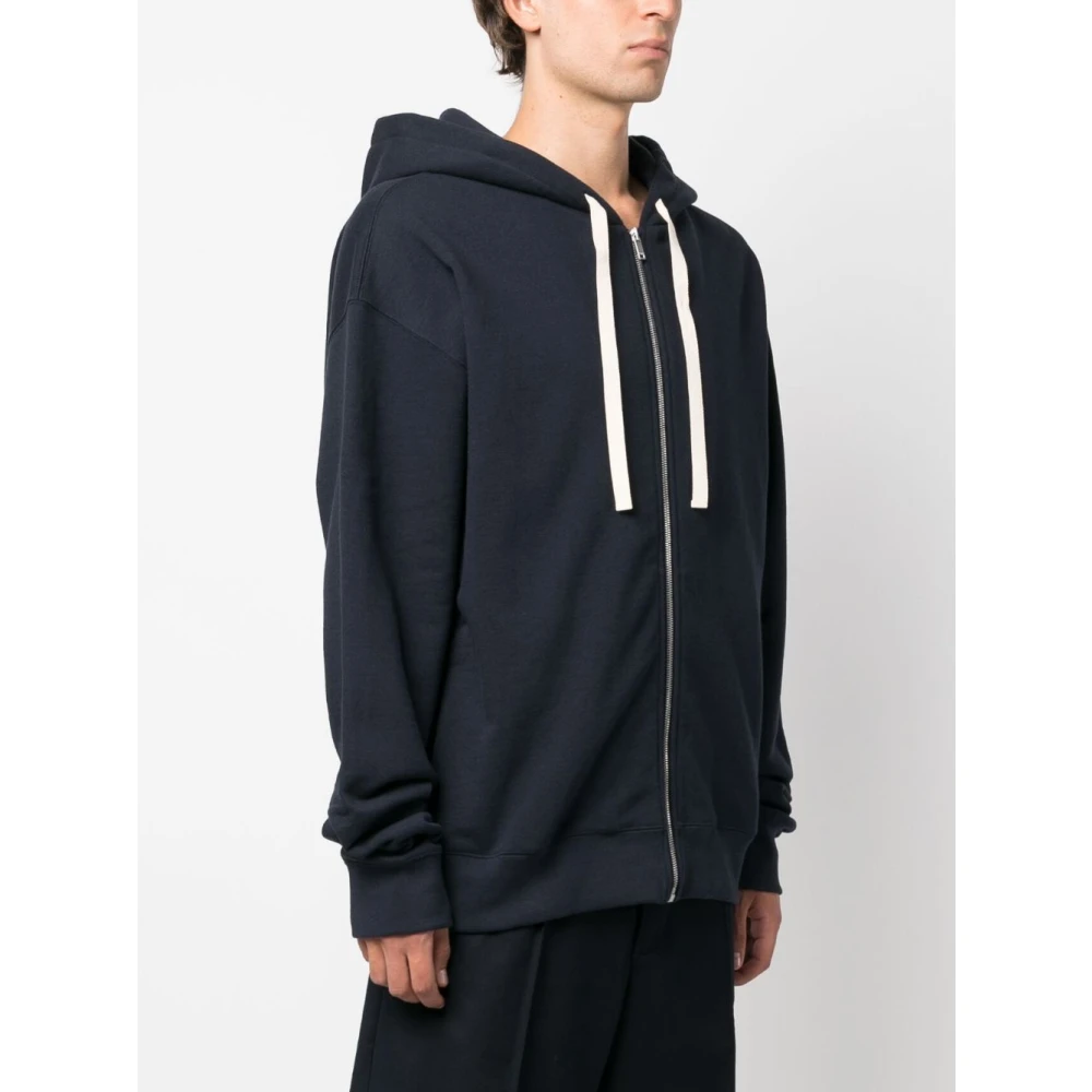 Jil Sander Ritssluiting Hoodie Sweatshirt Blue Heren